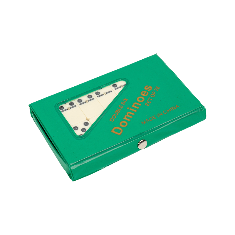 Dvojité dlaždice Dominoes pre dospelých a deti so zeleným puzdrom PVC