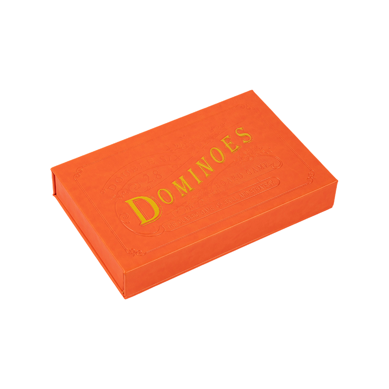 28-kusové klasické dvojité šesť domino v oranžovej ekologickej papierovej krabičke