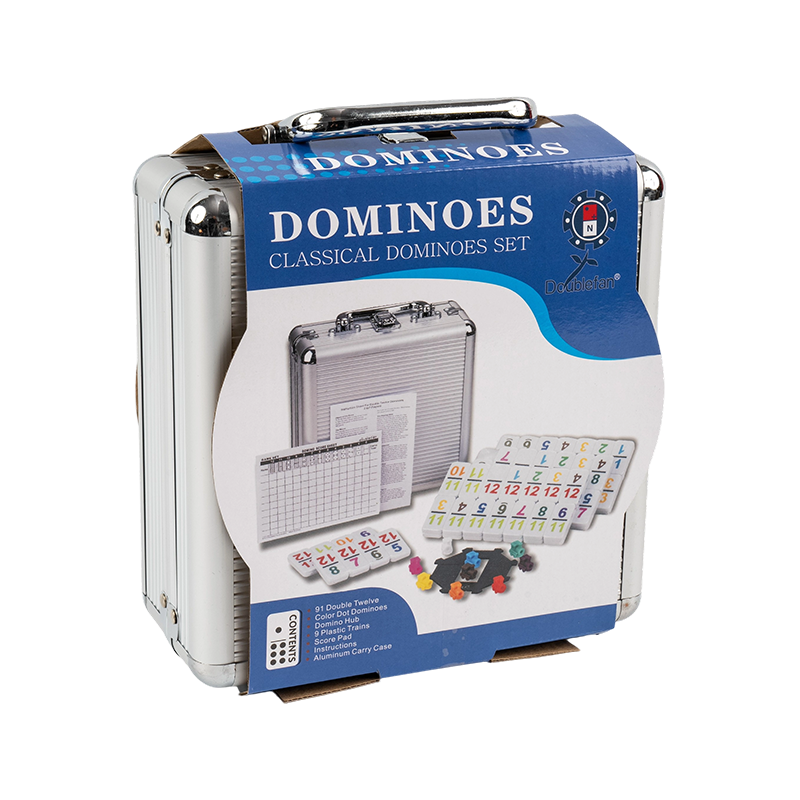 Dvojité dvanásť hliníkových boxov mexické vlak Dominoes